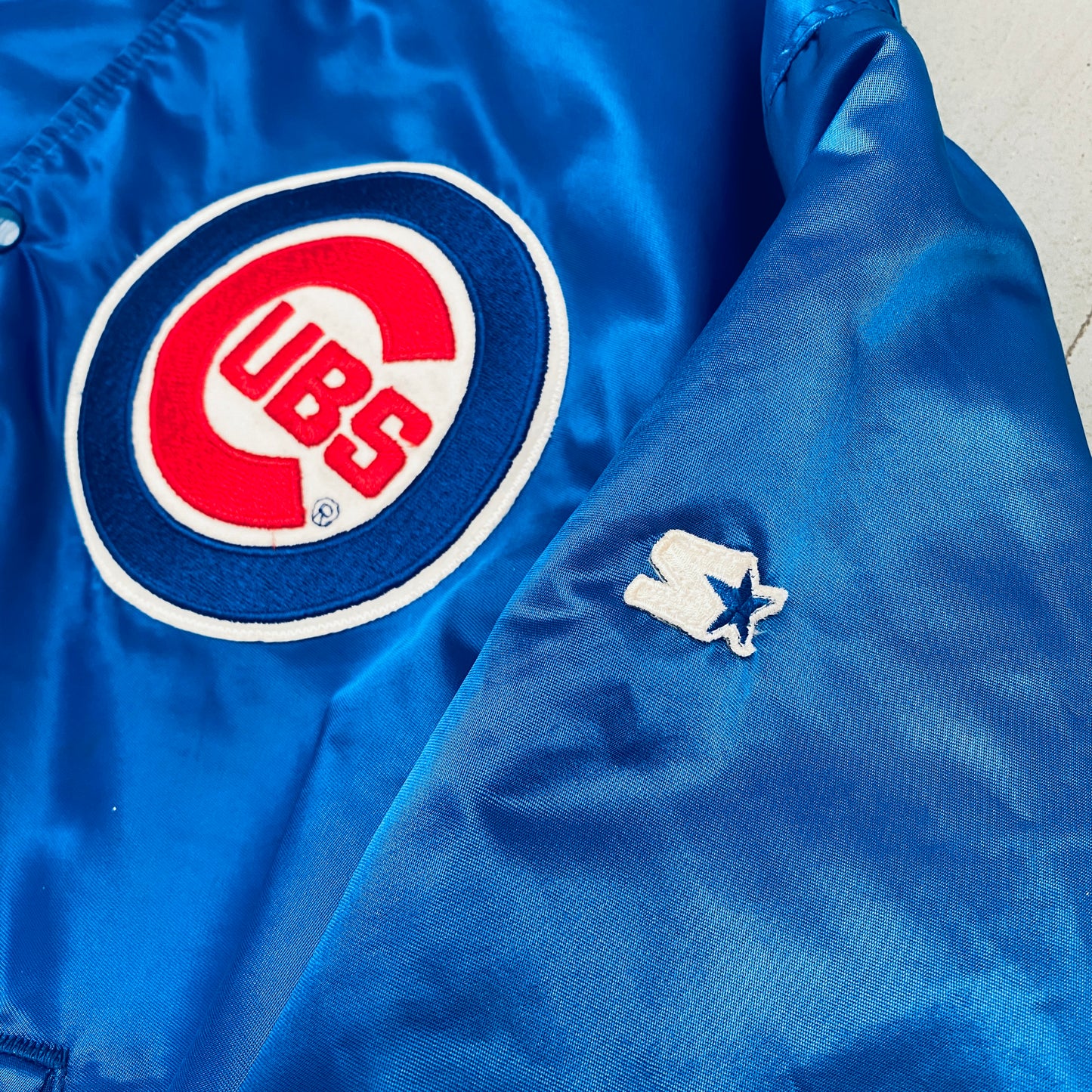 Chicago Cubs: 1980's Satin Diamond Collection Starter Bomber Jacket (XXL)