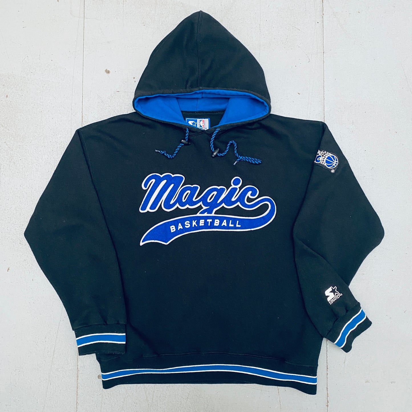 Orlando Magic: 1990's Stitched Script Spellout Starter Hoodie (L)