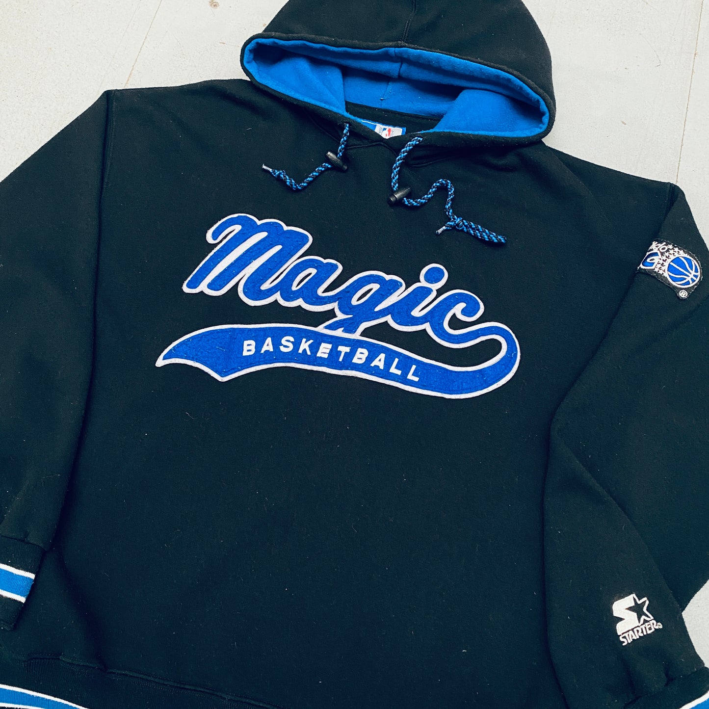 Orlando Magic: 1990's Stitched Script Spellout Starter Hoodie (L)