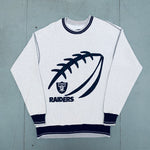 Oakland Raiders: 1990's Embroidered Spellout Sweat (M)