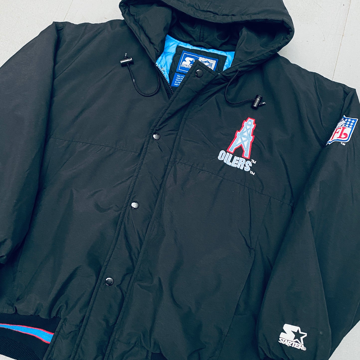 Houston Oilers: 1990's Blackout Fullzip Starter Parka Jacket (M)