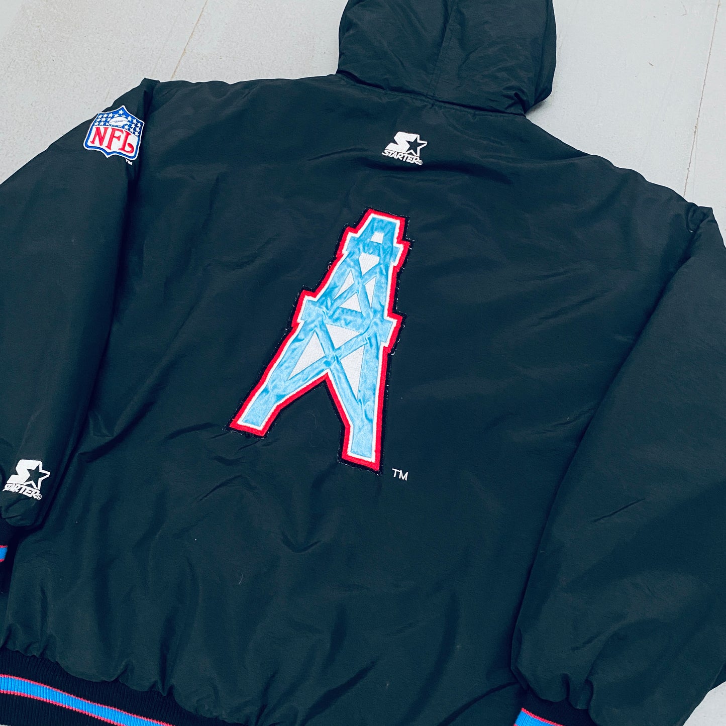 Houston Oilers: 1990's Blackout Fullzip Starter Parka Jacket (M)