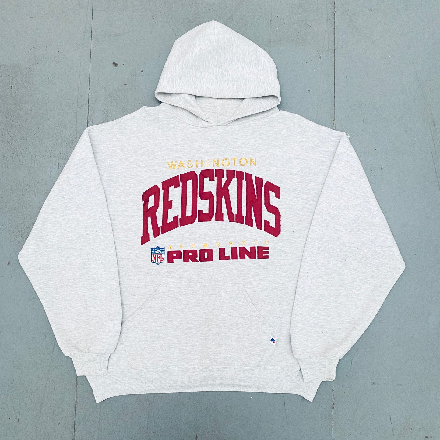 Washington Redskins: 1990's Russell Athletic Stitched Spellout Proline Hoodie (L)