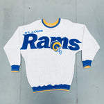 St. Louis Rams: 1990's HUGE Stitched Spellout Sweat (L)