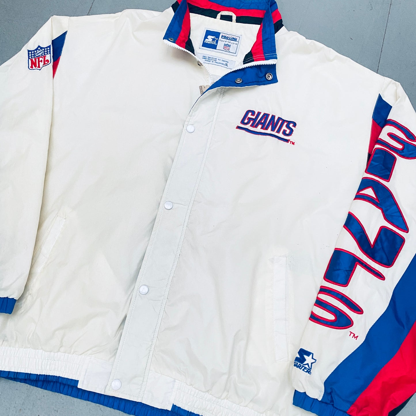 New York Giants: 1990's Fullzip Proline Starter Windbreaker (XL)