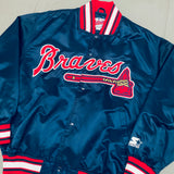 Atlanta Braves: 1990's Satin Stitched Spellout Diamond Collection Lightweight Starter Bomber Jacket (L/XL)
