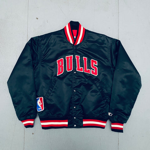 Chicago Bulls: 1980's Satin Stitched Spellout Starter Bomber Jacket (M)
