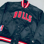 Chicago Bulls: 1980's Satin Stitched Spellout Starter Bomber Jacket (M)