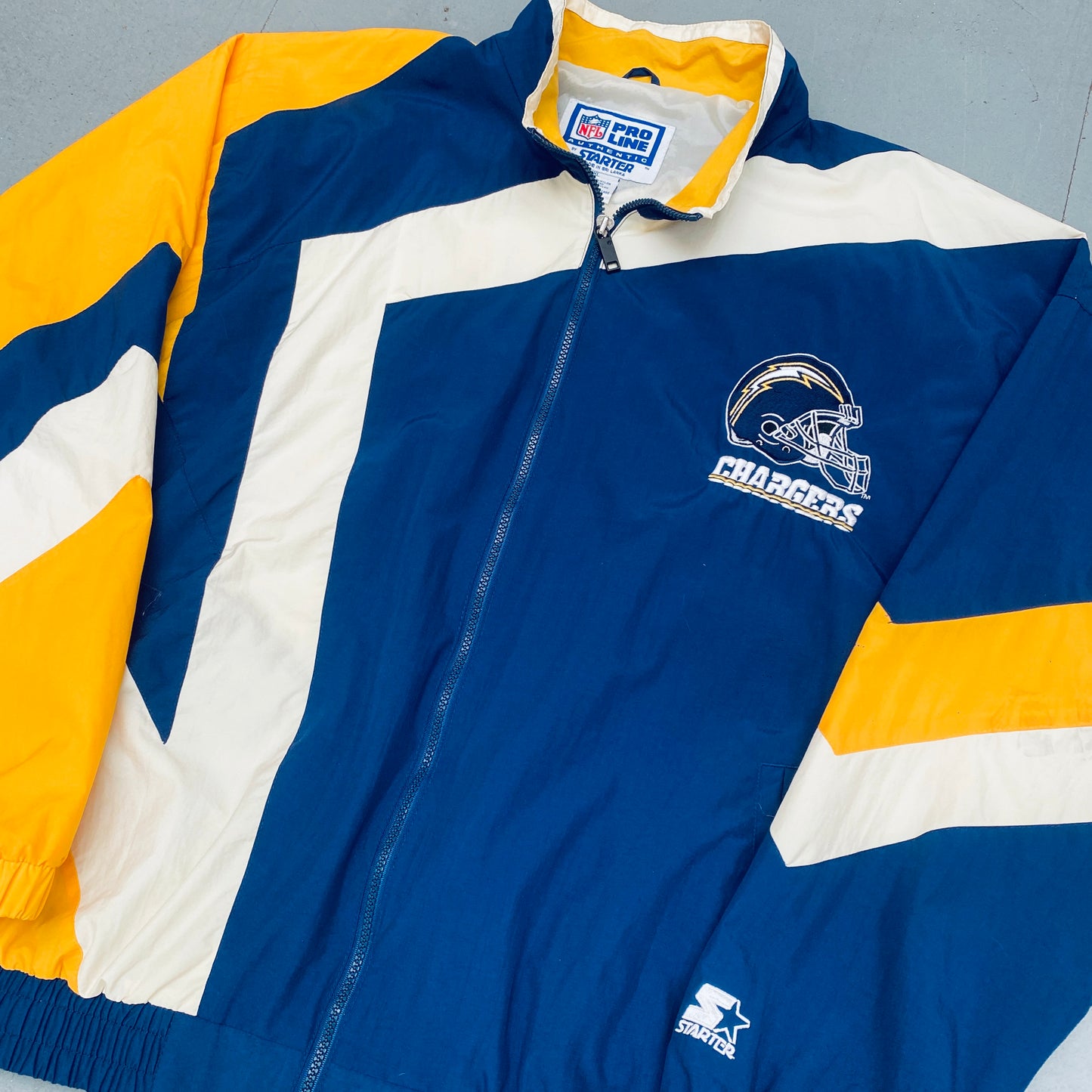 San Diego Chargers: 1990's Fullzip Proline Starter Windbreaker (XL)