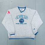 Jacksonville Jaguars: 1990's Embroidered Spellout Sweat (L)