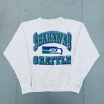 Seattle Seahawks: 1990's Logo 7 Graphic Spellout Sweat (L)