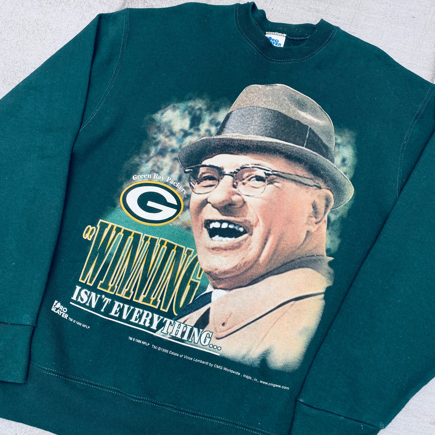 Green Bay Packers: 1996 Pro Player Super Bowl XXXI Vince Lombardi "Winning Isn't Everything..." Sweat (XL)