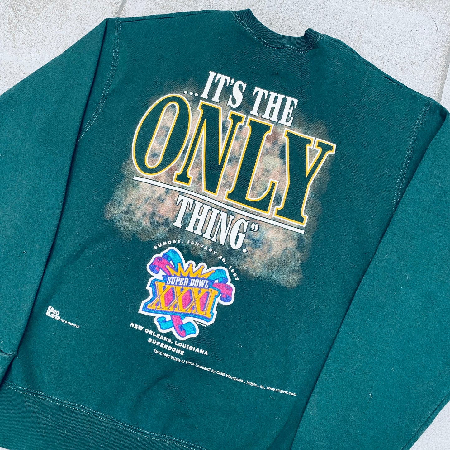 Green Bay Packers: 1996 Pro Player Super Bowl XXXI Vince Lombardi "Winning Isn't Everything..." Sweat (XL)