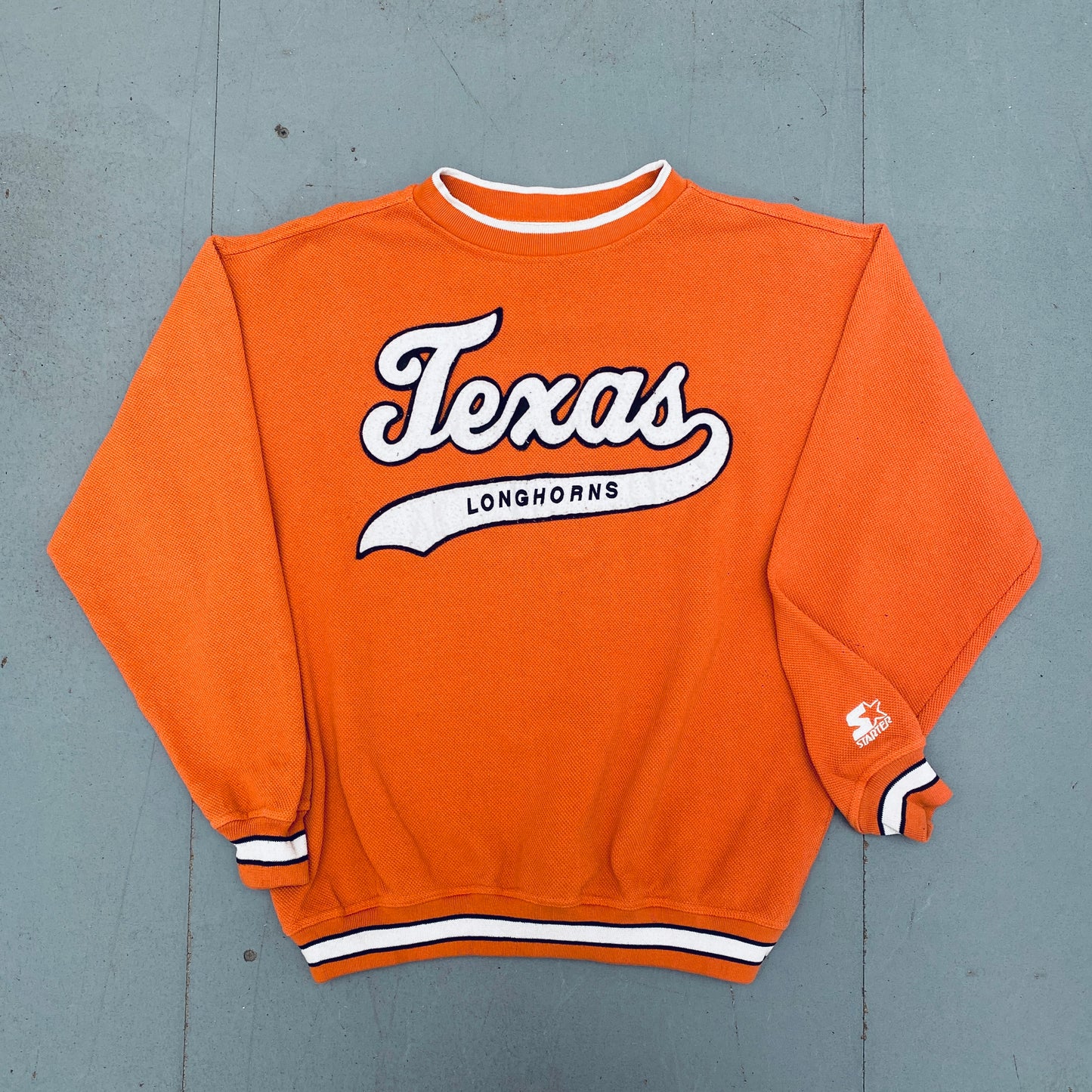 Texas Longhorns: 1990's Stitched Script Spellout Starter Sweat (L/XL)