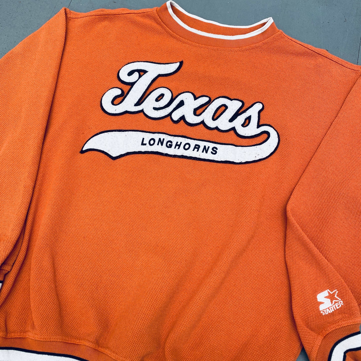 Texas Longhorns: 1990's Stitched Script Spellout Starter Sweat (L/XL)