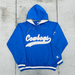 Dallas Cowboys: 1990's Stitched Script Spellout Starter Hoodie (XL)