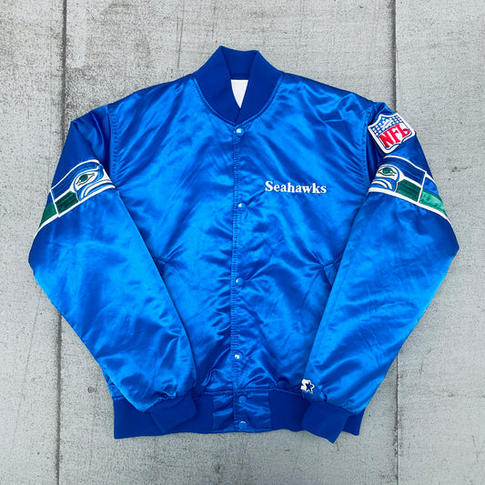 Seattle Seahawks: 1980's Satin Proline Starter Bomber Jacket (M)