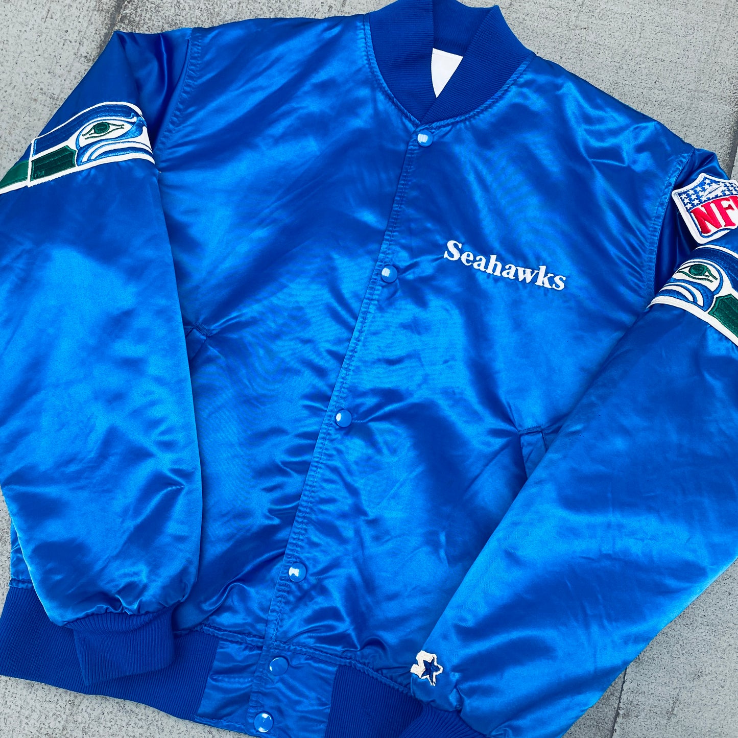 Seattle Seahawks: 1980's Satin Proline Starter Bomber Jacket (M)