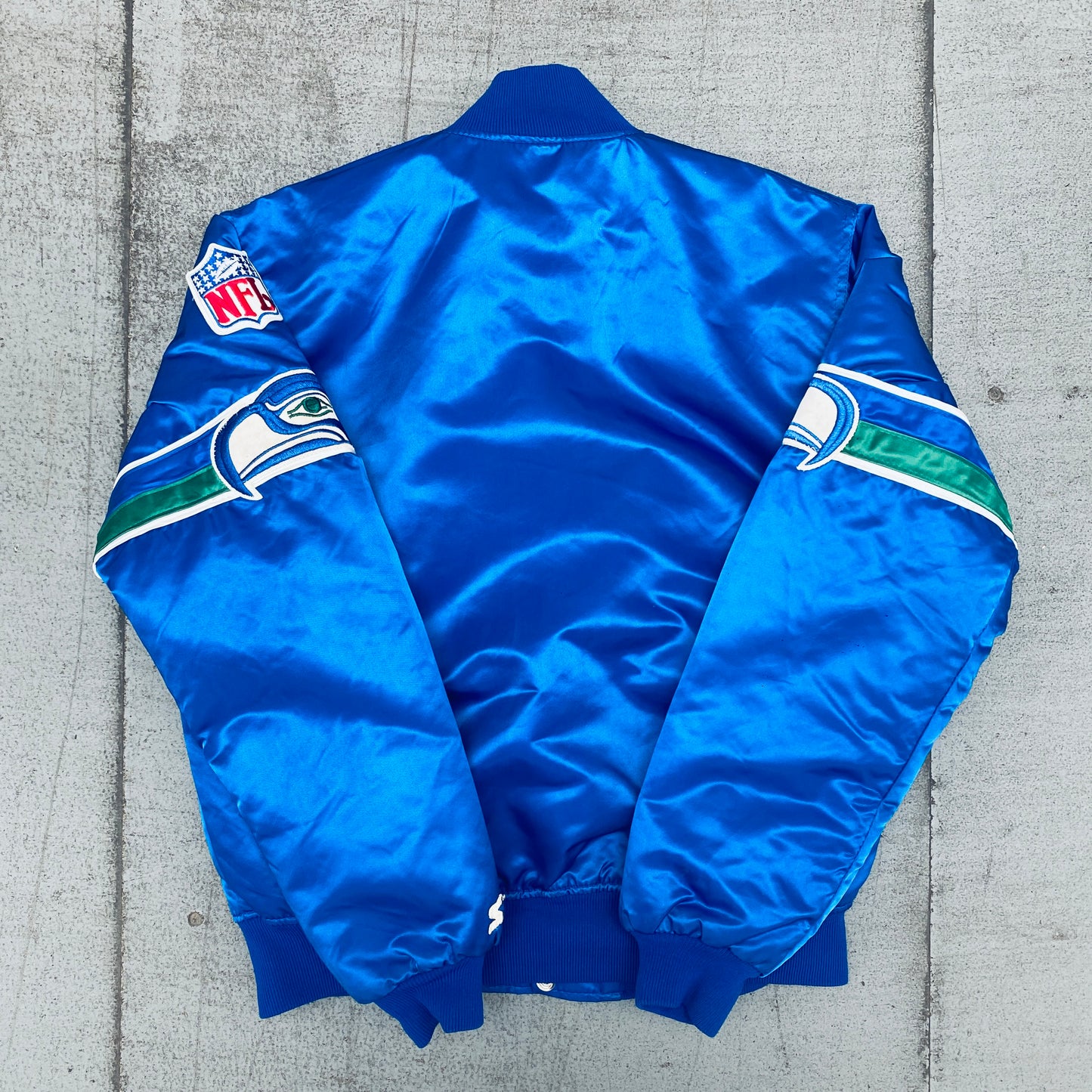 Seattle Seahawks: 1980's Satin Proline Starter Bomber Jacket (M)