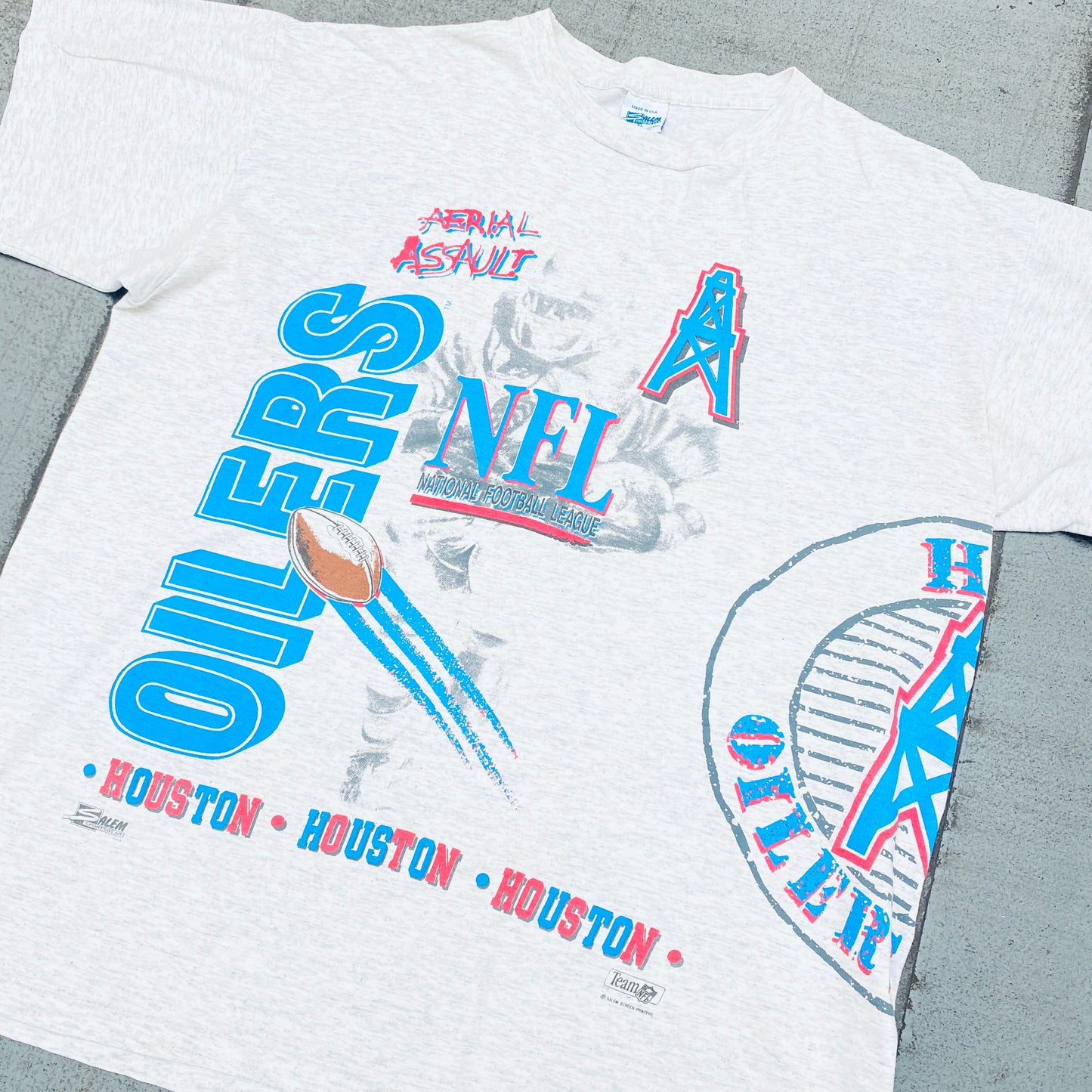 Houston Oilers: 1990's Salem Sportswear All Over Print Tee (L)