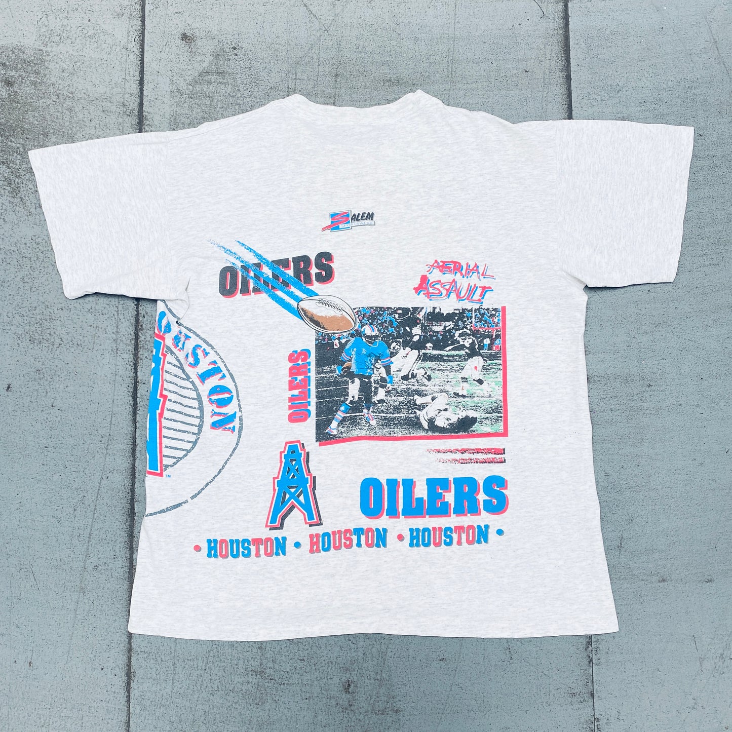 Houston Oilers: 1990's Salem Sportswear All Over Print Tee (L)