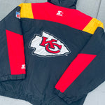 Kansas City Chiefs: 1990's Blackout 1/4 Zip Proline Starter Breakaway Jacket (XL)