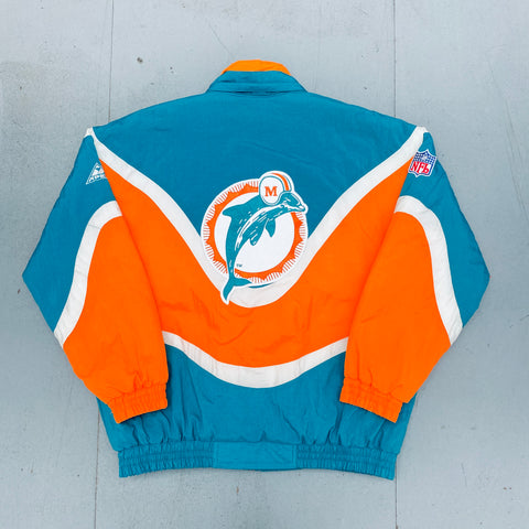 Miami Dolphins: 1990's Apex One "Ice Cream Man" Wave Fullzip Proline Jacket (L)