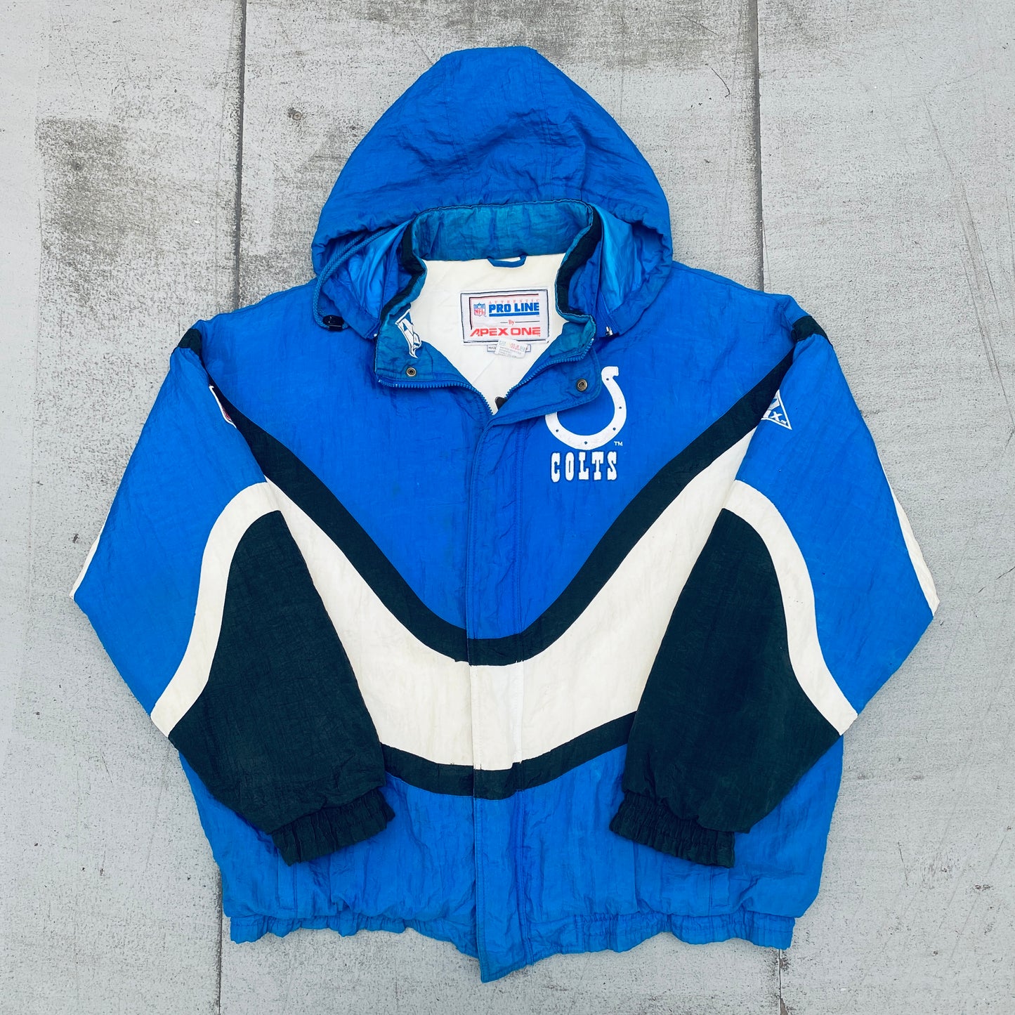 Indianapolis Colts: 1990's Apex One "Ice Cream Man" Wave Proline Fullzip Jacket (XL)