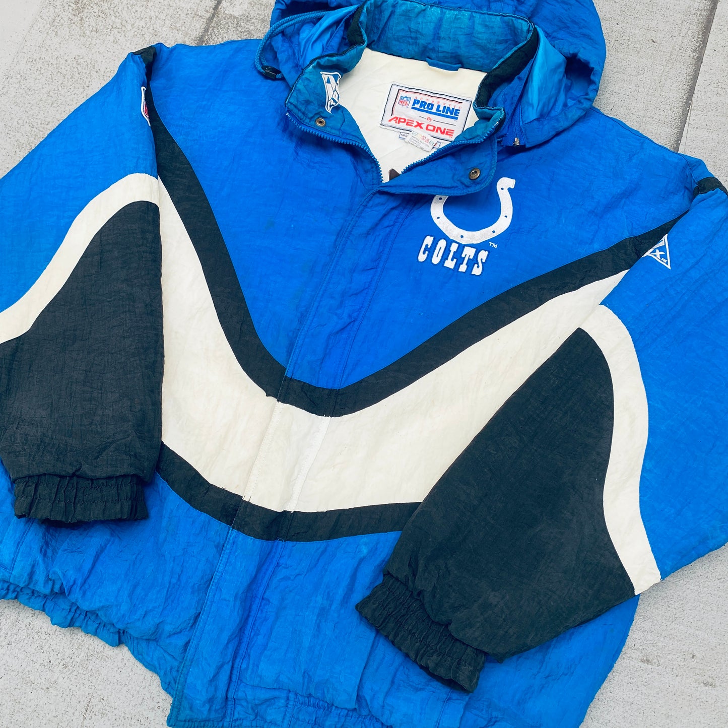 Indianapolis Colts: 1990's Apex One "Ice Cream Man" Wave Proline Fullzip Jacket (XL)