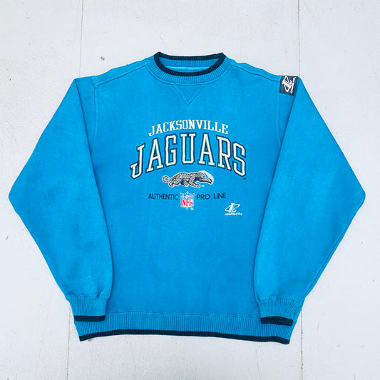 Jacksonville Jaguars: 1990's Logo Athletic Embroidered Spellout Proline Sweat (L)