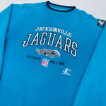 Jacksonville Jaguars: 1990's Logo Athletic Embroidered Spellout Proline Sweat (L)