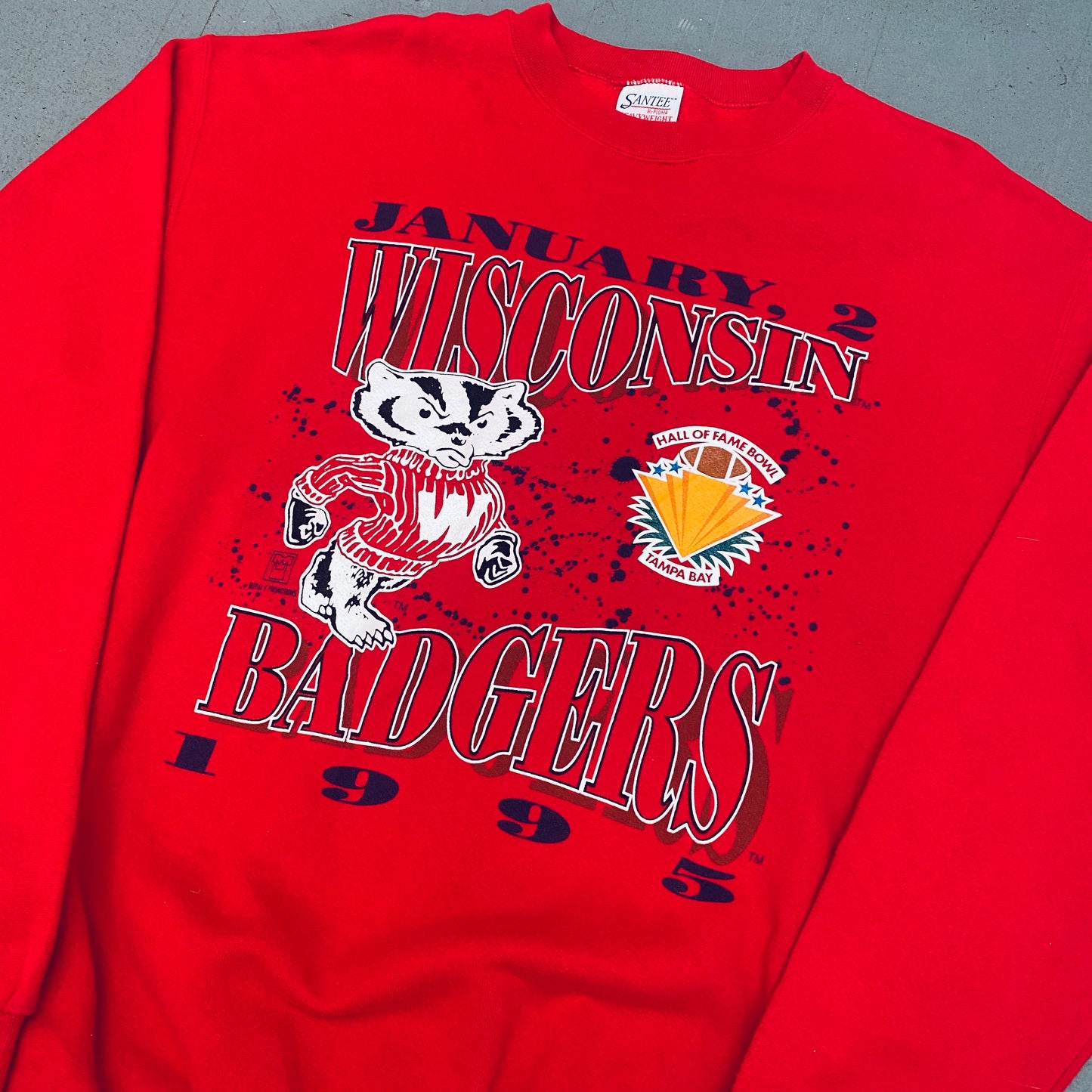 Wisconsin Badgers: 1995 Hall Of Fame Bowl Spellout Sweat (L)