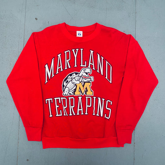 Maryland Terrapins: 1990's Logo 7 Graphic Spellout Sweat (M)