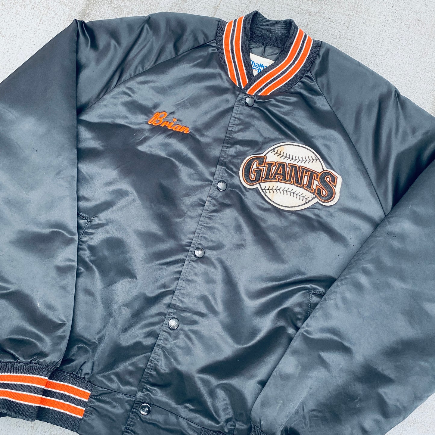 San Francisco Giants: 1990's Chalk Line Satin Bomber Jacket (L)