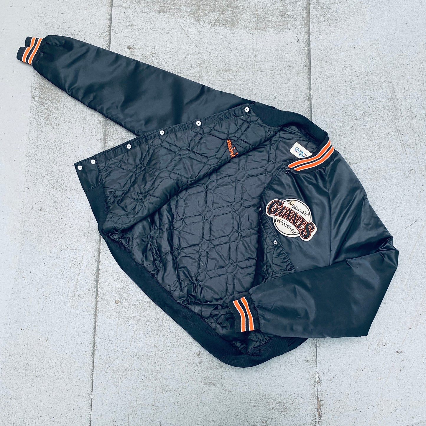 San Francisco Giants: 1990's Chalk Line Satin Bomber Jacket (L)