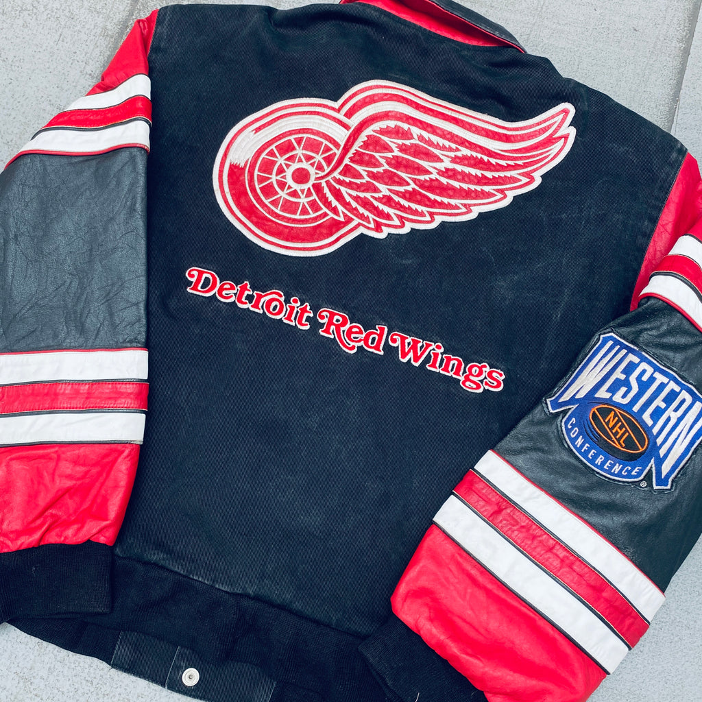Vintage Jeff Hamilton Red Wings NHL Leather Jacket