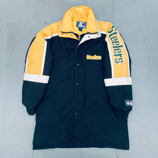 Pittsburgh Steelers: 1990's Fullzip Starter Trench Coat (XL)