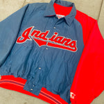 Cleveland Indians: 1990's Spellout Diamond Collection Dugout Starter Bomber Jacket (L)
