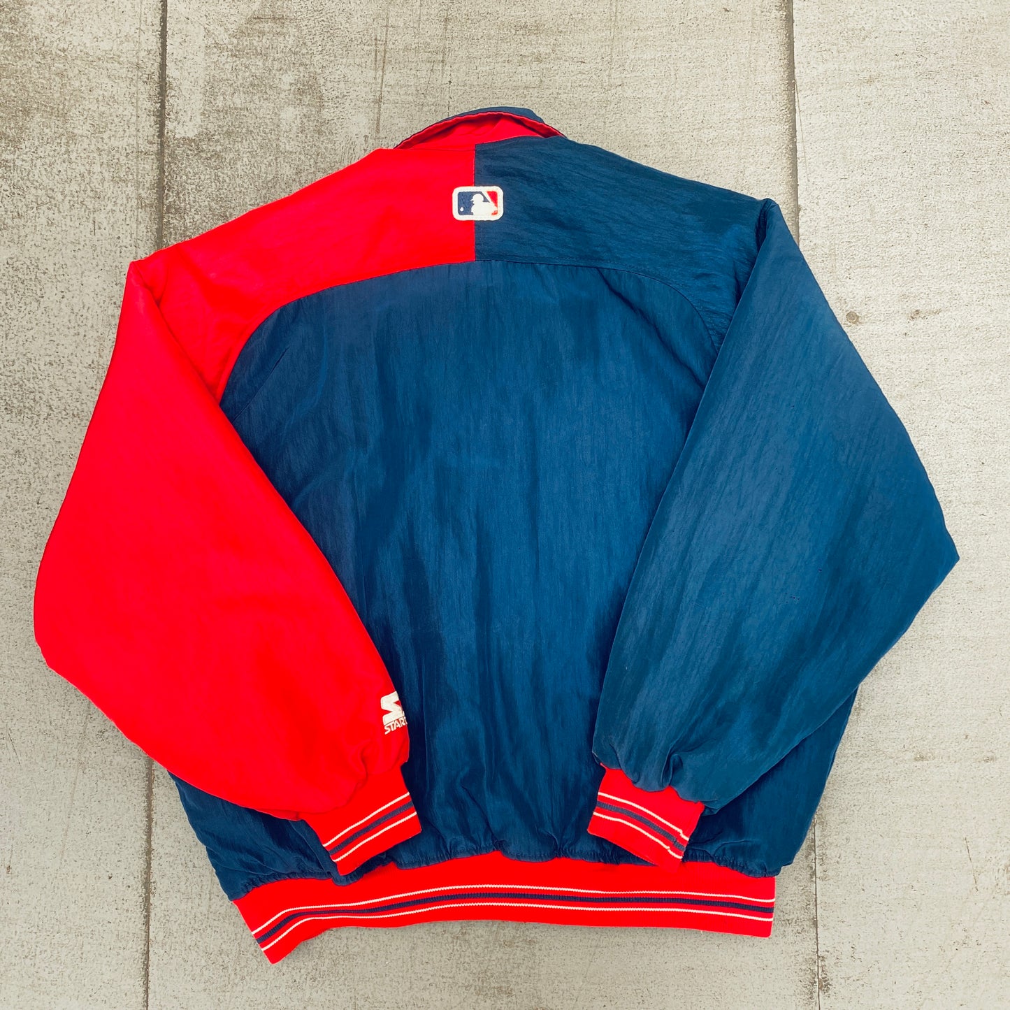 Cleveland Indians: 1990's Spellout Diamond Collection Dugout Starter Bomber Jacket (L)