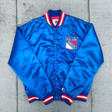 New York Rangers: 1980's Satin Starter Bomber Jacket (XL)