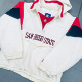 San Diego State Aztecs: 1990's Whiteout 1/4 Zip Starter Breakaway Jacket (L)