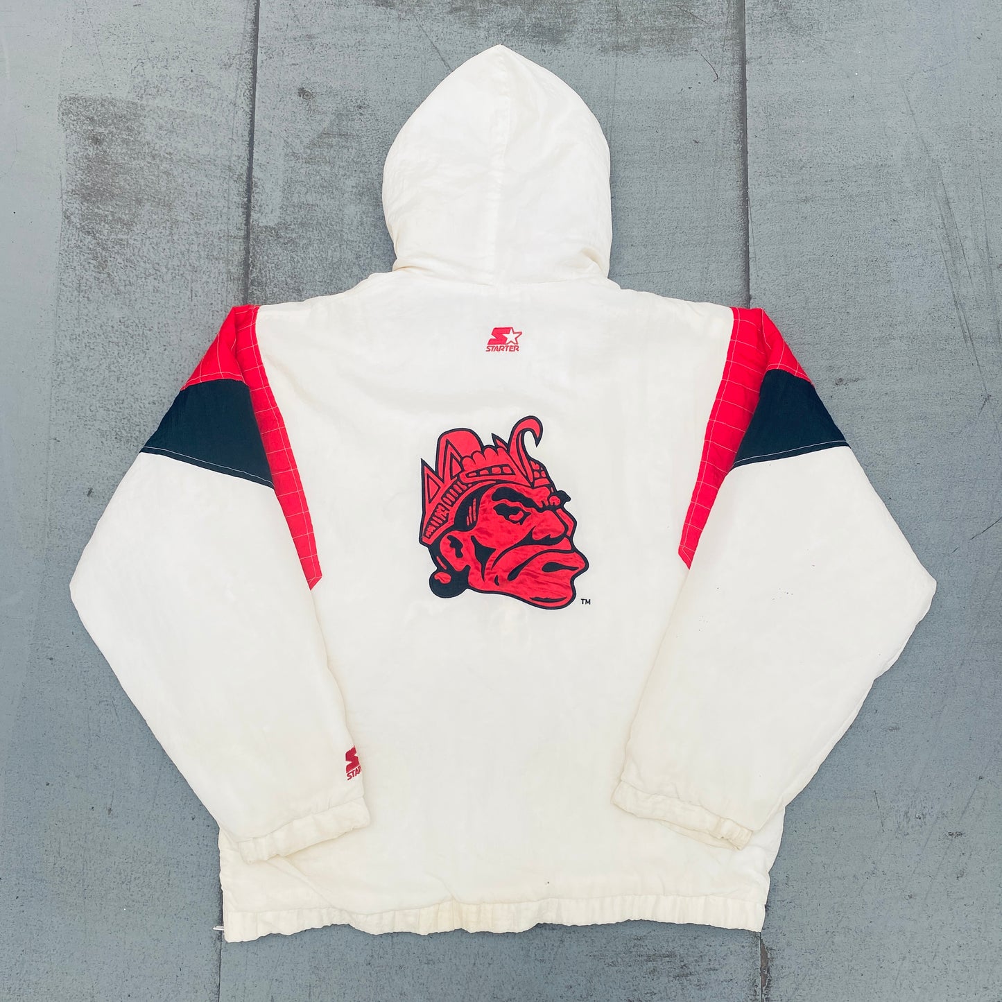 San Diego State Aztecs: 1990's Whiteout 1/4 Zip Starter Breakaway Jacket (L)