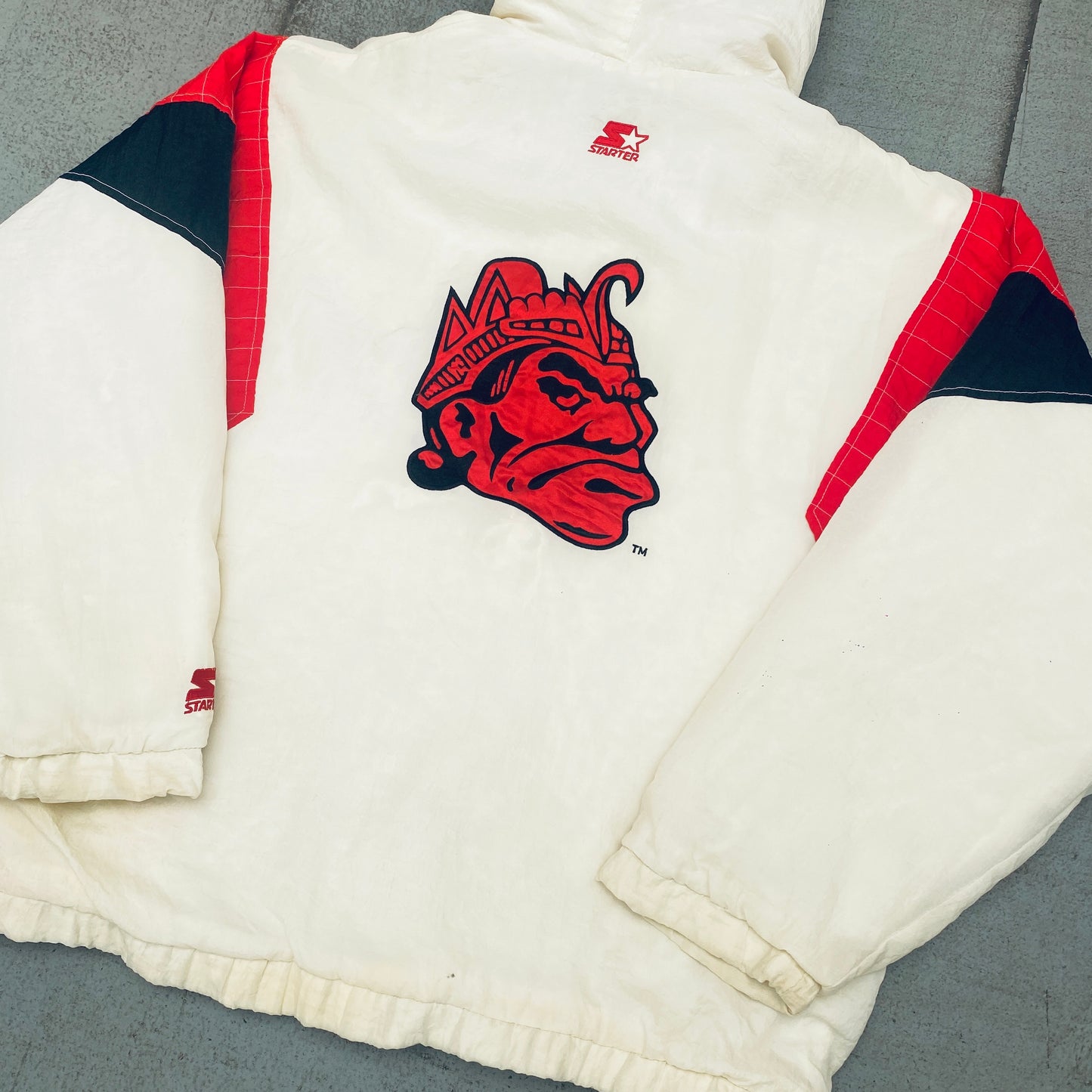 San Diego State Aztecs: 1990's Whiteout 1/4 Zip Starter Breakaway Jacket (L)