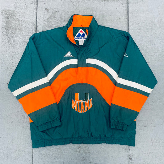 Miami Hurricanes: 1990's Apex One 1/4 Zip Wave Breakaway Jacket (L)