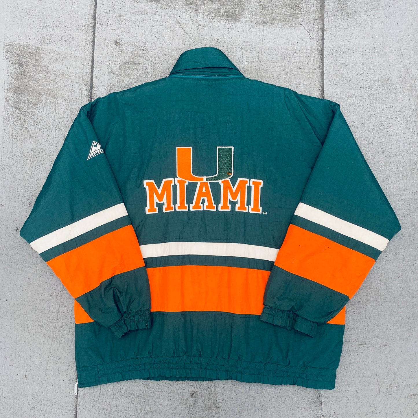 Miami Hurricanes: 1990's Apex One 1/4 Zip Wave Breakaway Jacket (L)