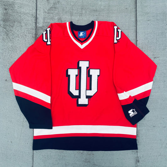 Indiana Hoosiers: 1990's Starter Hockey Jersey (L)