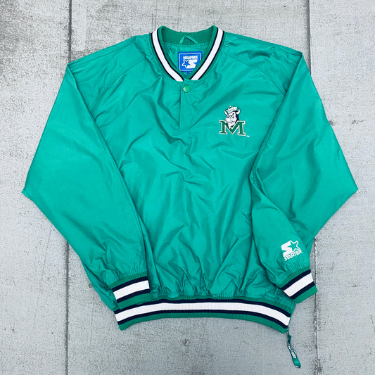 Marshall Thundering Herd: 1990's Reverse Spellout Starter Sideline Jacket (L/XL)