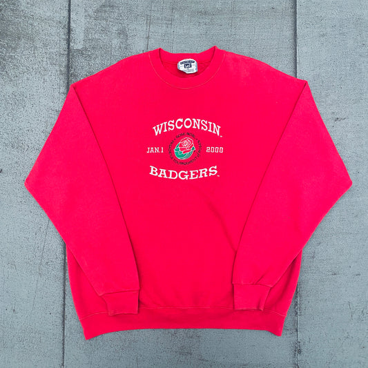 Wisconsin Badgers: 2000 Embroidered Spellout Rose Bowl Sweat (XL)