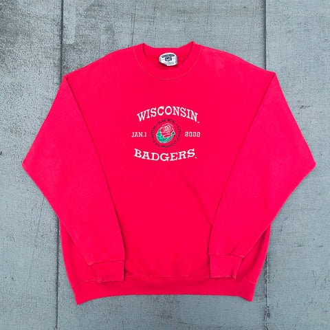 Wisconsin Badgers: 2000 Embroidered Spellout Rose Bowl Sweat (XL)