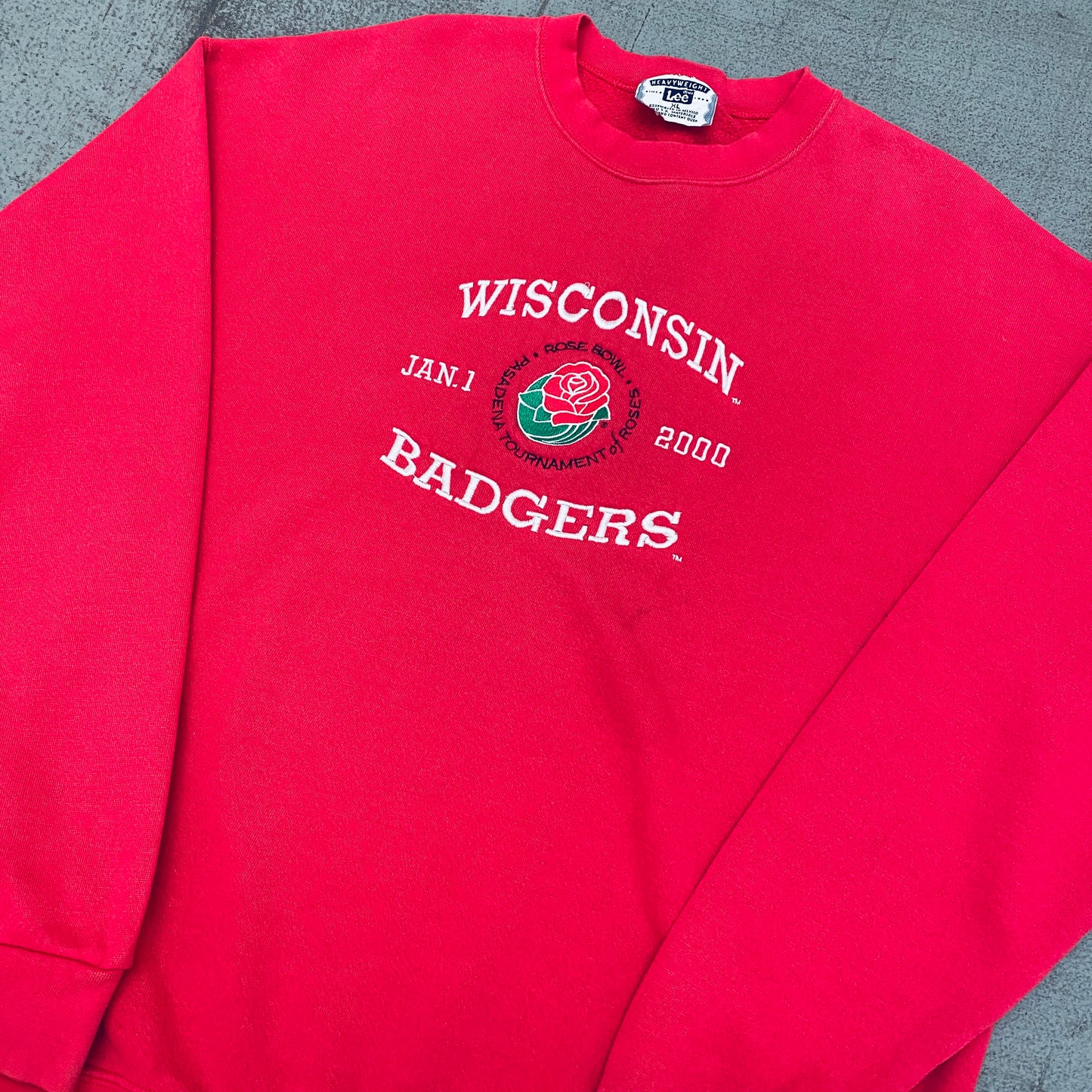 Wisconsin Badgers: 2000 Embroidered Spellout Rose Bowl Sweat (XL)